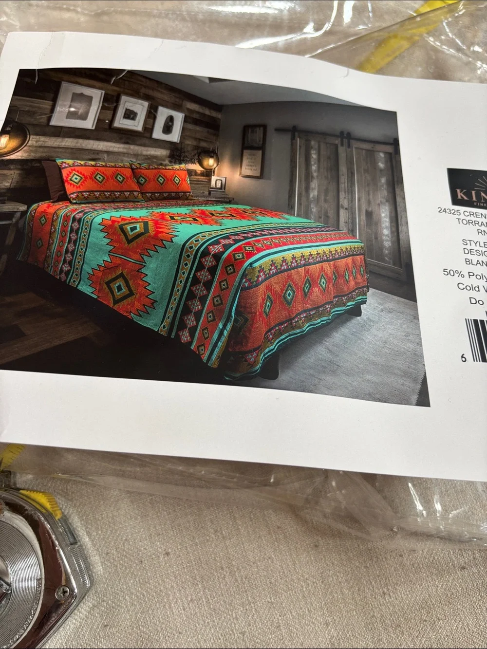 Kinara Los Pinos King Southwestern Aztec Tribal Bedspread Set Western Bedding 3P